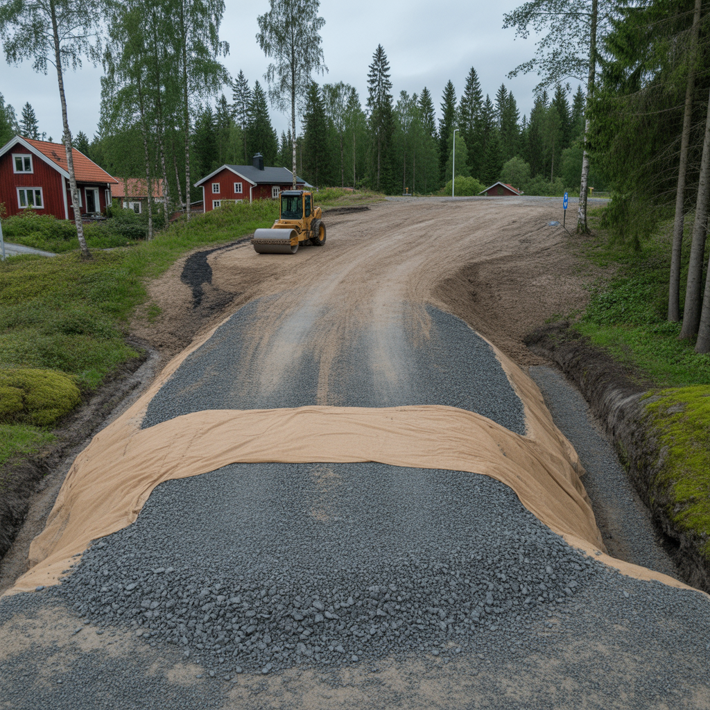 tillfallig byggvag till tomt barighet lutning och kostnad