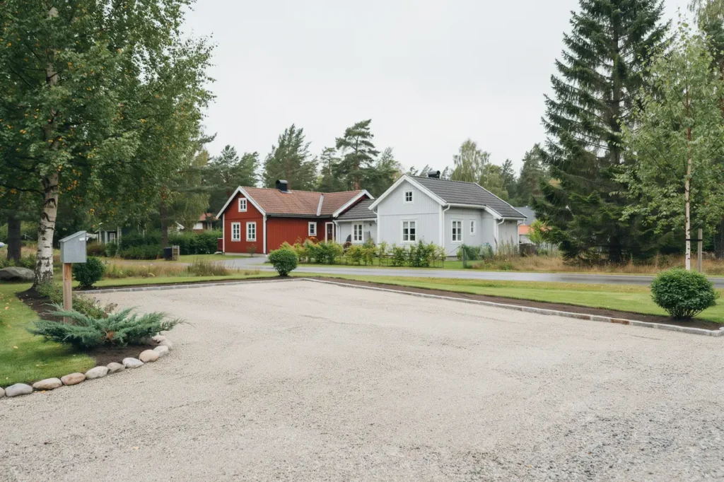anl ggning av ny grusad parkeringsyta i stenhamra eker