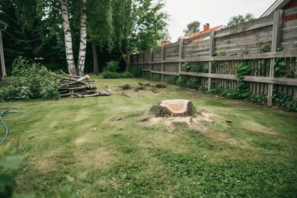 arboristarbete med tr df llning och stubbfr sning i tr kvista eker