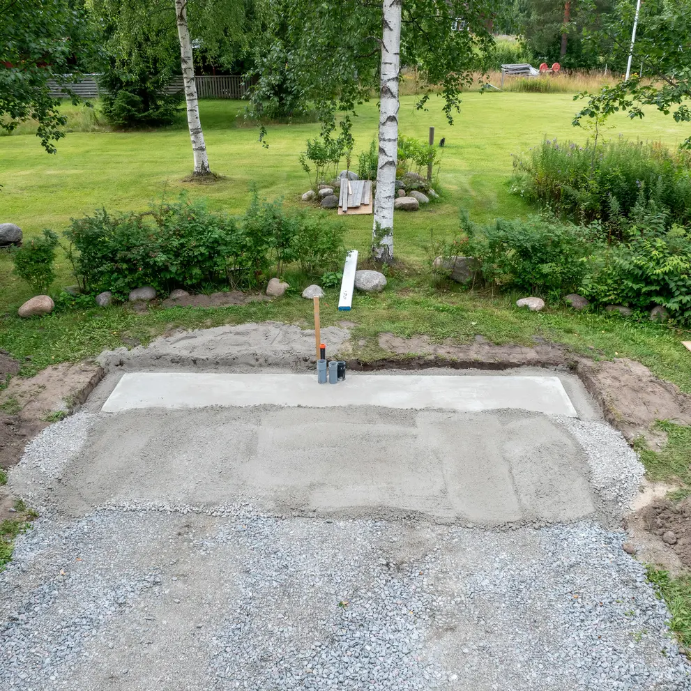 bygga husgrund gjuta platta pa mark ekero stockholm