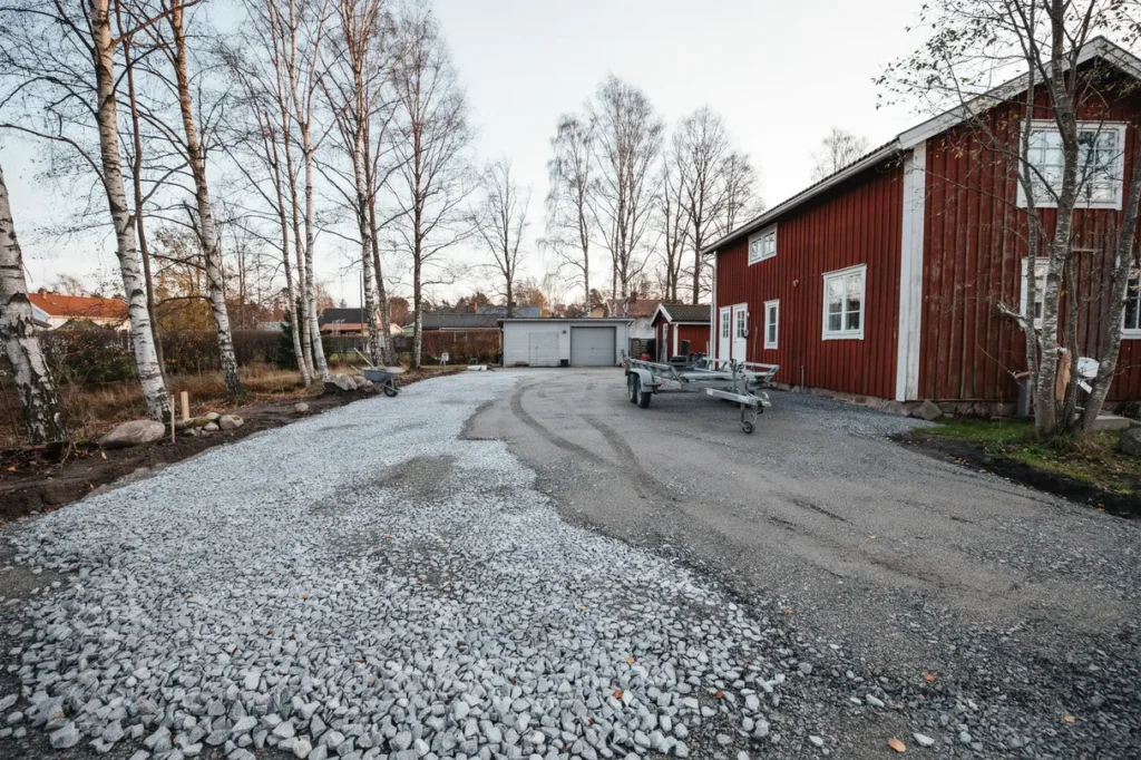 planera uppst llningsplats f r b ttrailer med makadam och bergskross